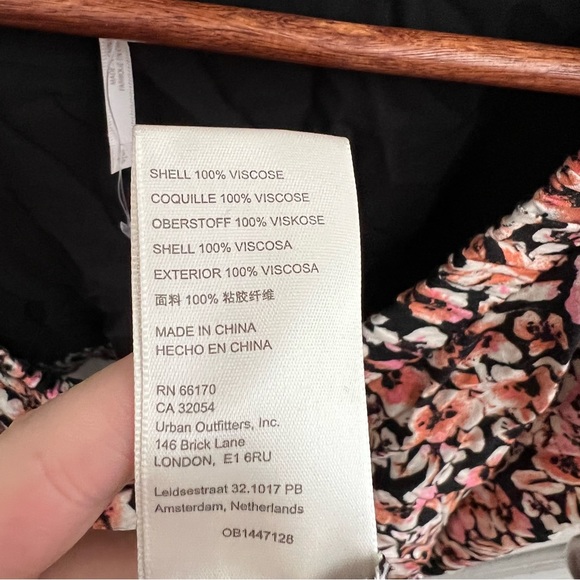 NWOT Free people jael printed dress long sleeve floral side cutout open back - Picture 6 of 6